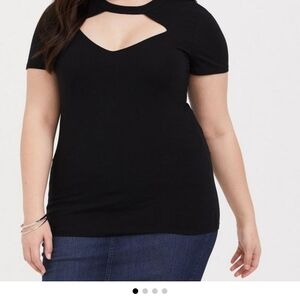 Torrid Black Cut-Out Short Sleeve Top